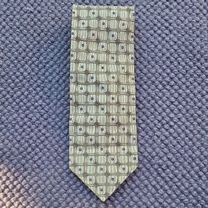 Classic Beige and Navy Patterned Tie